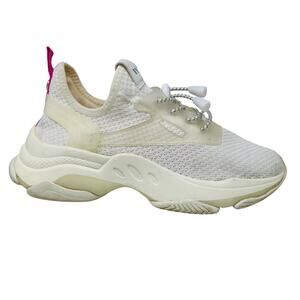 Steve Madden Myles Sneaker Lace Up Shoe White Pink - 7.5